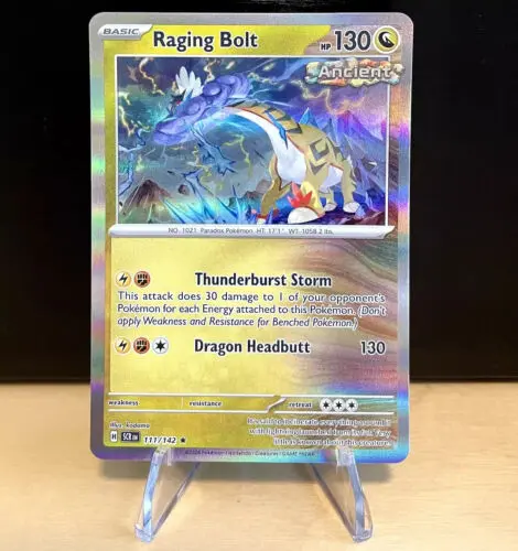 Pokemon TCG - Raging Bolt - Stellar Crown 111/142 - Holo Rare - NM / MINT